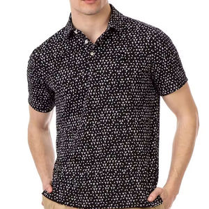 Polo pour homme à micro-imprimé, manches courtes, décontracté, pour l'été, léger, respirant, style golf, tendance - Product Image 5
