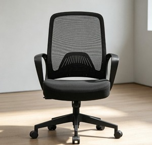 Chaise de bureau ergonomique en acier avec appui-tête intégré, accoudoirs réglables en hauteur, base pivotante, mobilier de bureau robuste - Product Image 1