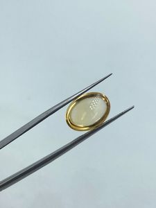 Collier en coquille de citrine semi-précieuse naturelle, couleur miel, ovale, transparent, 6,30 carats, pendentif tendance pour mariage - Product Image 5