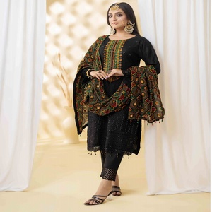 ชุดสูทแฟนซีผู้หญิง3ชิ้นจากปากีสถานแผ่นปะแบบชิคาการิดาอินเดียทำงาน Mi สร้างวอลลุ่ม shahkaar เสื้อผ้าปากีสถาน - Product Image 4