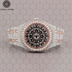 Reloj de Lujo Charm_Jewells para Mujer, Acero Inoxidable, Caja Redonda de 30 mm, Movimiento de Cuarzo Analógico, Detalles de Diamantes, Correa de Cuero - Product Image 1