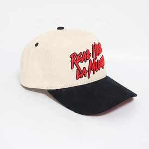 Gorra de Béisbol de Gamuza de 5 Paneles con Logotipo Bordado en 3D Personalizado de Alta Calidad, con Logotipo en el Borde en Relieve y Cierre a Presión - Product Image 6