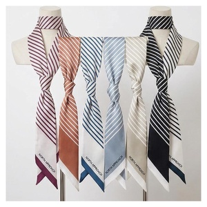 NORTH APPROACH Striped <b>Silk</b> Scarf Long Elegant Multi-Functional Fashion Accessory All Seasons Unisex - Product Image 1