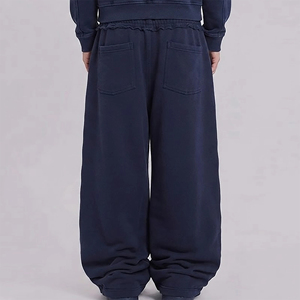 OEM/ODM Custom Made 100% Cotton Fleece Breathable Solid Color Jogger Custom Embroidery Logo Wide Leg baggy Sweatpants - Product Image 6