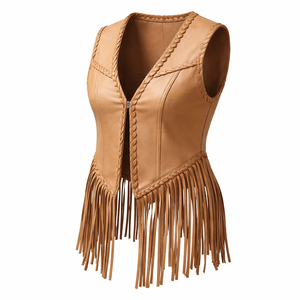 Chalecos de Cuero Tejido con Flecos al por Mayor para Mujer - Diseños Ecológicos y Transpirables Personalizados Directamente del Fabricante - Product Image 3