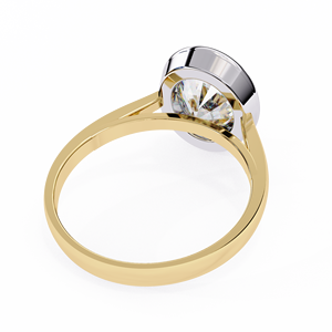 Bague de fiançailles en or 14 carats avec diamant ovale de 2,5 carats cultivé en laboratoire, sertie clos, rapport IGI, diamant VS DEF pour anniversaire de mariage - Product Image 5