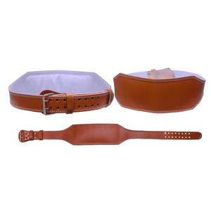 Cinturón de gimnasio de cuero genuino marrón de vaca, soporte lumbar, para entrenamiento de fuerza, culturismo, fitness, de alta resistencia. - Product Image 1