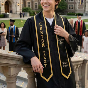 Nouvelle écharpe de graduation personnalisée avec logo, nom, année et impression de l'école pour les étudiants de l'université et des collèges lors de la cérémonie de remise des diplômes - Product Image 6