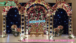 Stylish Mirror Mandap for Outdoor Weddings Modern Mirror Mandap for Indian Wedding Classy Mirror Wedding Mandap Decor LONDON - Product Image 2
