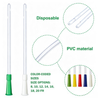 Mejor precio estéril diferentes tamaños de color desechable PVC urinario Nelaton catéter hidrofílico intermitente catéter tubo