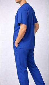 Ensemble de blouses d'infirmier pour hommes de qualité supérieure, tissu extensible, haut à col en V et pantalon, respirant, séchage rapide - Product Image 5