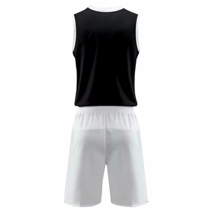 Conjunto de camiseta de baloncesto para hombre, sin mangas, cuello en V, estampado geométrico, pantalones cortos blancos de poliéster que absorben la humedad, ajuste atlético para todas las estaciones - Product Image 2