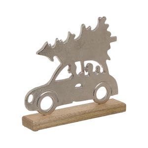 Décoration en forme de cœur plaquée argent avec bloc en bois et métal aluminium pour cadeaux, pour étagère ou table d'appoint - Product Image 6