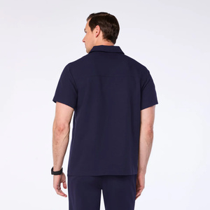 Fashion Zipper Pullover Men's Nurse <b>Scrub</b> <b>Top</b> Uniforms Set Stretch Hospital Jogger Cotton Blends Twill Silk Screen - Product Image 2