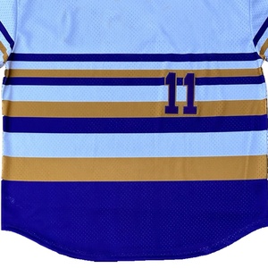 Maillot de baseball universitaire violet à col en V, uniforme de softball à manches courtes, pull uni, maillot de baseball à manches courtes boutonné - Product Image 4