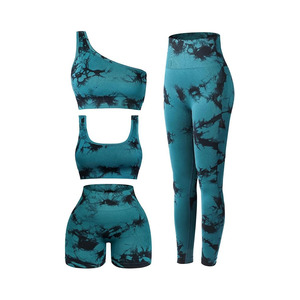 Ensemble de yoga pour femmes grande taille, logo personnalisé, écologique, 4 pièces, vêtements de fitness en couleur unie, spandex/polyester - Product Image 6