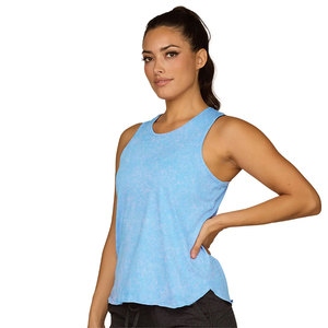 Camiseta Deportiva sin Mangas para Mujer, Estilo Racerback, para Yoga y Ejercicio, Color Azul, Cuello Redondo - Product Image 3