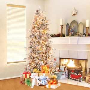 Albero di Natale Artificiale Pre-Illuminato 6/7,5 Piedi, Decorazioni Festive per la Stagione Natalizia - Product Image 3