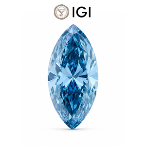 Bijoux Zisma Diamants cultivés en laboratoire certifiés IGI |   Bleu intense fantaisie, coupe marquise, CVD |   Diamants de laboratoire en vrac en gros - Product Image 1
