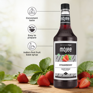 Mojee Strawberry Flavoured Syrup 1L Premium in Bottle for Mocktails - Product Image 3