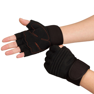 ถุงมือยกน้ำหนักแบบมีโลโก้กันกระแทกพร้อมที่รัดข้อมือ - Product Image 2