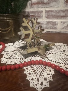 Silver Tone Snowflake Shaped Metal Christmas <b>Stocking</b> <b>Holder</b> | Fireplace Mantel Decor | Holiday <b>Stocking</b> Hanger Hook feltsocks - Product Image 3