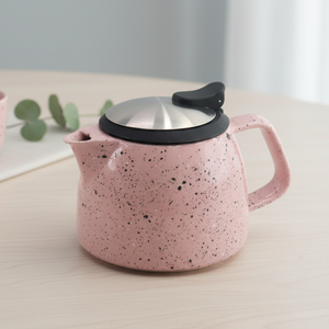 Théière en porcelaine durable de qualité supérieure 3460990-0.4, design nordique, 600 ml, avec passoire et couvercle en acier inoxydable - Product Image 3