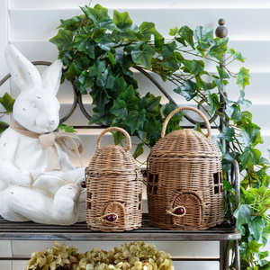 Top Selling Natural Rattan <b>Wicker</b> Mushroom Shaped Storage <b>Basket</b> Unique Design Baby Nursery Fairy House Collection - Product Image 4