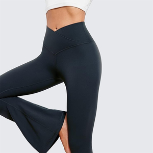 Leggings de Yoga Antibacterianos, Transpirables y Suaves para Mujer, Talla Grande, Cintura Alta, Estilo Flare, Largos, Diseño Sólido - Product Image 4