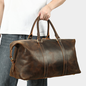 Vintage Outdoor Travel Weekender Overnight Gym <b>Bag</b> Large Capacity <b>Leather</b> <b>Duffle</b> <b>Bag</b> Genuine <b>Leather</b> Travel <b>Bag</b> Men - Product Image 2