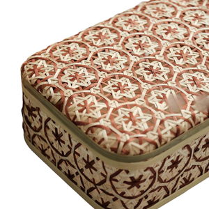 Caja de Regalo Artesanal de Bambú, Cesta de Malla Bicolor Intrincada, Caja de Almacenamiento Rectangular de Madera Minimalista, Presentación Festiva - Product Image 4