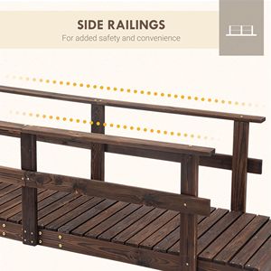 Ponte da Giardino in Legno di Pino da 2,1 m con Finitura Tinta per Laghetti, Fiumi, Rivi, Paesaggistica e Pavimentazione Esterna - Product Image 4