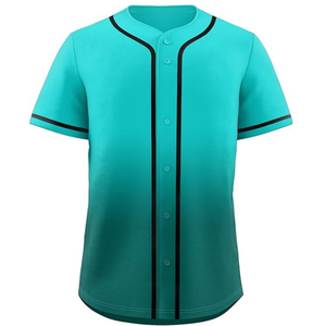 Maillot de baseball turquoise unisexe pour adulte à manches courtes - Product Image 4