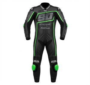 Combinaison de moto Rawasaki Pro 1 pièce pour homme en cuir de vache véritable/cuir de kangourou, style MotoCP, armure niveau 2 - Product Image 1