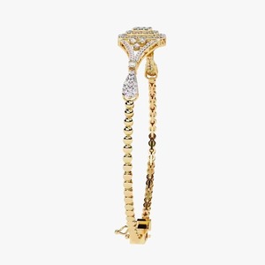 Customized Round Shape Moissanite Diamond Bracelet Bezel Setting 18K Yellow/ White/ <b>Rose</b> Gold Diamond Bracelet for Women - Product Image 3