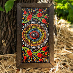 Plateau imprimé en bois et métal style industriel pour décoration loft, plateau de service en gros - Product Image 1