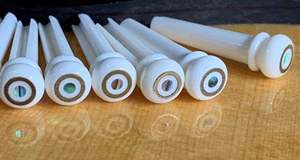 Real Ox Bone String <b>Nails</b> Pegs Acoustic Guitar Bridge Pins with <b>Brass</b> Circle and Abalone Dot Natural Crafts - Product Image 2