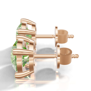 Heerani Jewels Natural Round Peridot 925 <b>Sterling</b> <b>Silver</b> Classic Prong Set <b>Stud</b> Vermeil Rose Gold Unisex <b>Earrings</b> 1.9g - Product Image 4