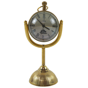 Horloge de table et boussole décoratives à double face sur le thème doré, décoration de salon, décoration de table pour la maison et le bureau - Product Image 1