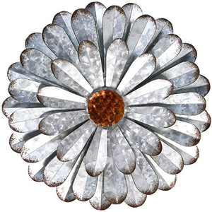 Decoración de Pared para Sala de Estar, Arte de Pared de Metal Galvanizado con Diseño de Flores, Arte de Pared Moderno para Decoración de Habitaciones de Invitados - Product Image 2