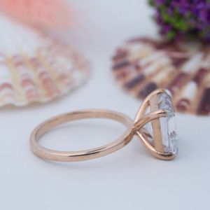 Ensemble de bagues de fiançailles en argent sterling 925 avec moissanite taille princesse, bijoux fins tendance en gros pour alliances certifiées - Product Image 4