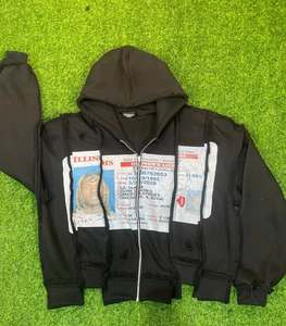 Sweat à capuche zippé de qualité supérieure avec motif permis de conduire Lil Durk, unisexe, 100% coton molletonné 350 GSM, streetwear, vente en gros personnalisée - Product Image 1