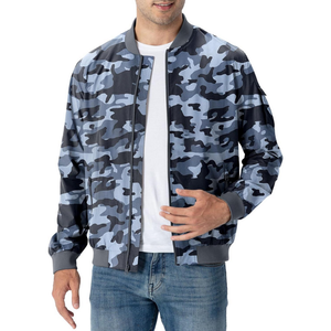 Chaquetas Bomber Unisex de Lona con Cuello Alto, Estampado Camuflaje Azul, Colección de Marca de Ropa Urbana Personalizada, Moda de Invierno al por Mayor - Product Image 3