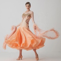 Robe de danse de salon en soie perlée, personnalisée, de haute qualité, nouvelle collection B-2172