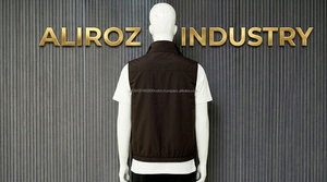 Gilet sans manches réversible pour homme, sans col, fermeture éclair, coupe-vent, décontracté, extérieur, hiver, couleur unie, Spandex/Polyester - Product Image 2