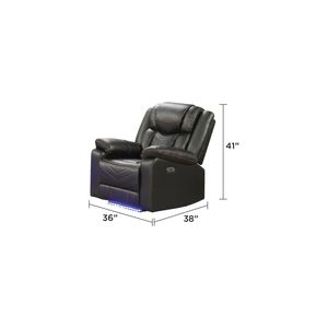 Canger Modern Contemporary LED Power <b>Recliner</b> Chair Gray Wood and Metal Frame - Product Image 2