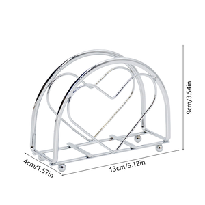 Porta Servilletas de Metal Plateado con Forma de Corazón, Decorativo para Mesa, Soporte para Servilletas y Pañuelos con Diseño de Corazón para Mesa de Comedor, Cocina, Restaurante - Product Image 4