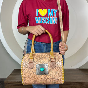 Bolso de Viaje de Cuero Genuino de Vaca, Hecho a Mano, de Lujo, Unisex, Tipo Speedy, para Fin de Semana, de Gran Venta - Product Image 5