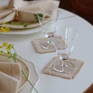 European Design Cotton and Linen Handmade Heat Resistant Reusable <b>Coaster</b> with Embroidery <b>Beading</b> Circle Shape Kitchen Accessory - Product Image 2