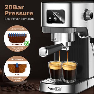 Macchina per Espresso Semi-Automatica ULKA D0100HA7AHG 1350W con Pompa ad Alta Pressione 20 Bar, 1/2 Cappuccino Latte, Filtro per Capsule ESE POD 1.5L - Product Image 4